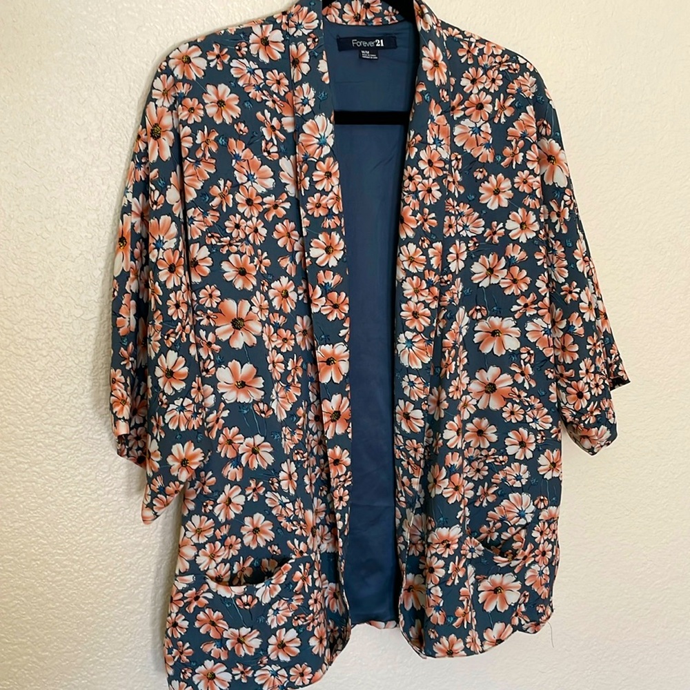 forever 21 floral blazer - size m